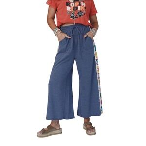 Three Bird Nest the Nest Love Seeker Crochet Panel Pants Small Boho Lounge Pants